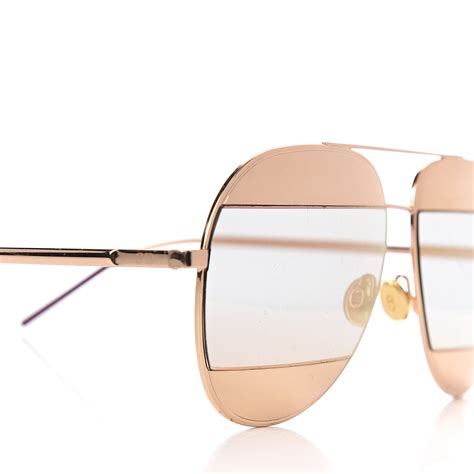 dior split sunglasses gold|Christian Dior Dior Split Aviator Sunglasses .